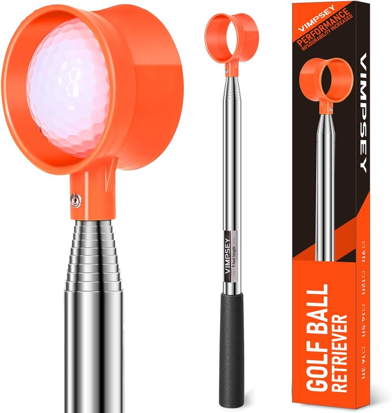 VIMPSEY 9Ft/12Ft/17Ft/20Ft Golf Ball Retriever for Water Telescopic, Light Weight Double Sided Golf Ball Picker Upper, Men's and Women's Golf Accessories Gifts. - Image 1